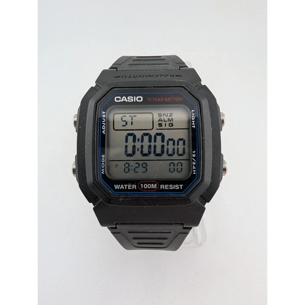 Casio W800H-1AV Mens Digital Sports Watch Black Resin Band- New Battery